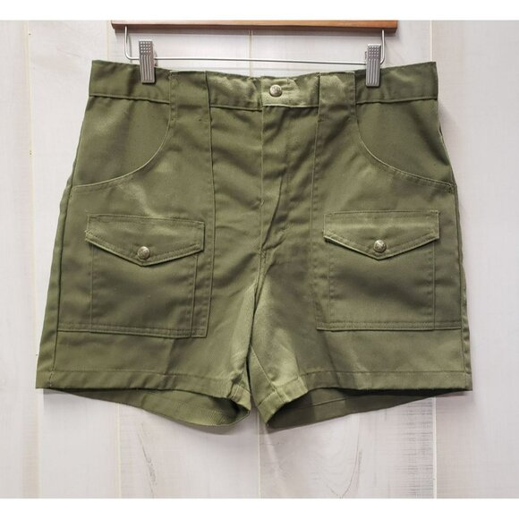 Vintage Boy Scouts Uniform Cargo Shorts, Olive Green, 34" Waist, Union Made #4 - Picture 1 of 8
